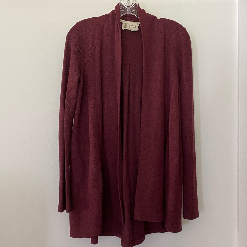 anthropologie burgundy cardigan